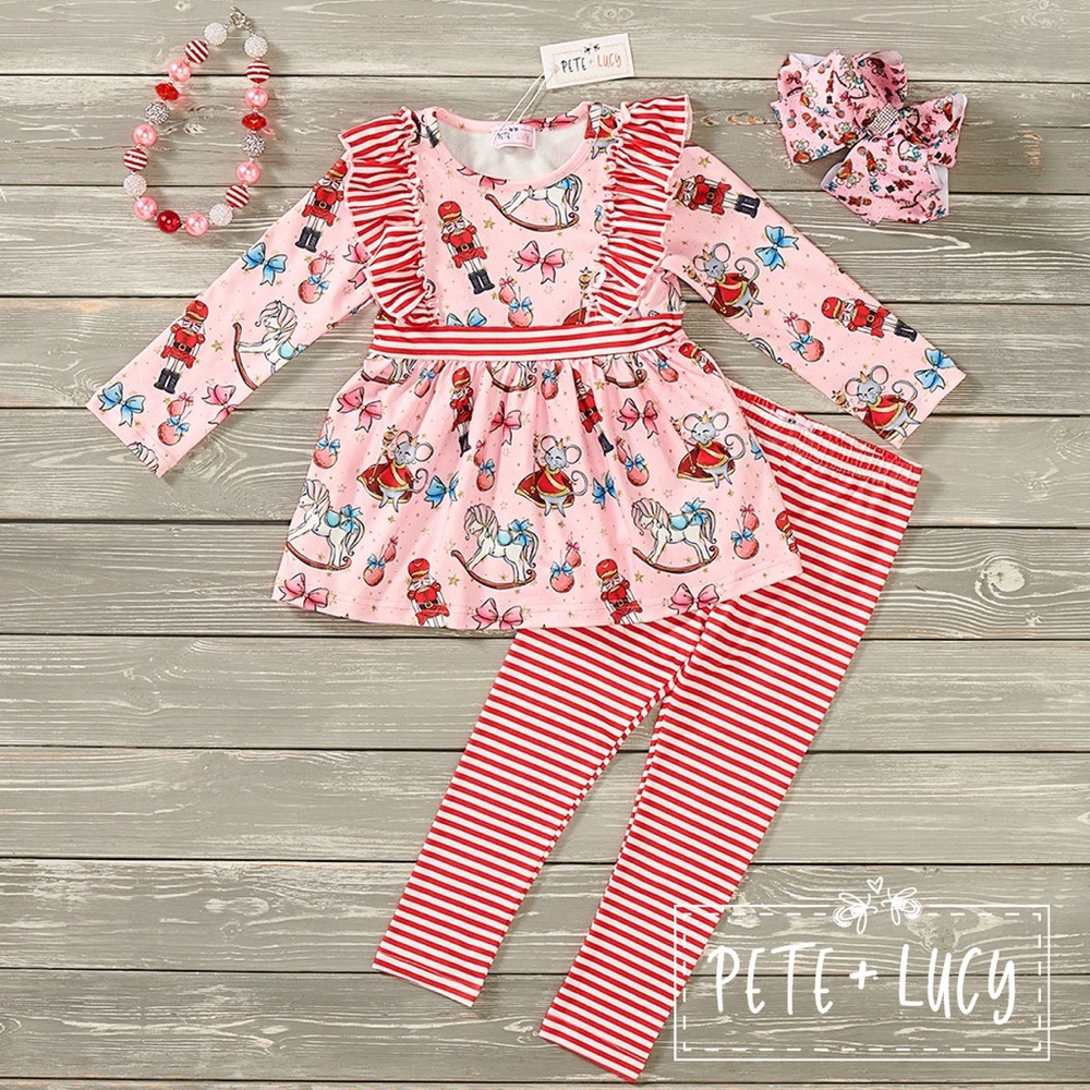 Pete & Lucy Sweet Nutcracker Girl 2 Piece Long-Sleeve Set 12-18 Months